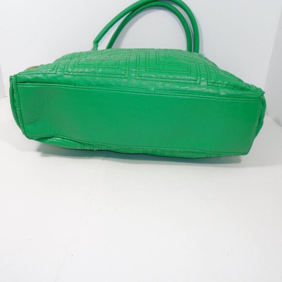 Emerald Green Quilted Shoulder Bag by Aldo Martin Tote Satchel Medium Size - Picture 6 of 9